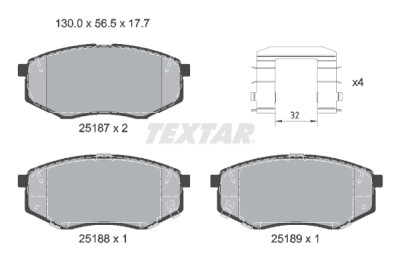Plaquettes de frein TEXTAR 25187 01