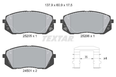 Plaquettes de frein TEXTAR 25205 01