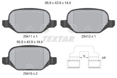 Plaquettes de frein TEXTAR 2541101