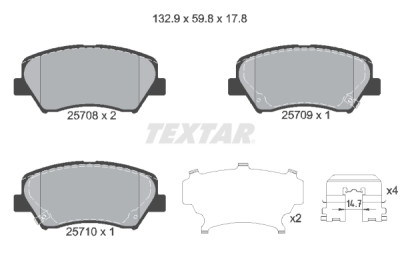 Plaquettes de frein TEXTAR 25708 01