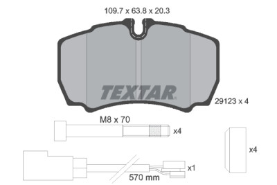 Plaquettes de frein TEXTAR 2912307