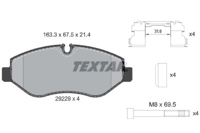 Plaquettes de frein TEXTAR 2922 901