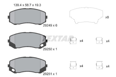 Plaquettes de frein TEXTAR 2924 901