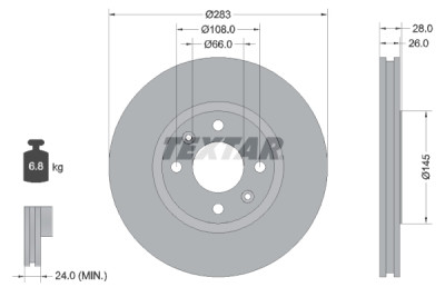 Kit de frein, frein à disque BrakeBox, Kit plaquettes et disques TEXTAR 89003400