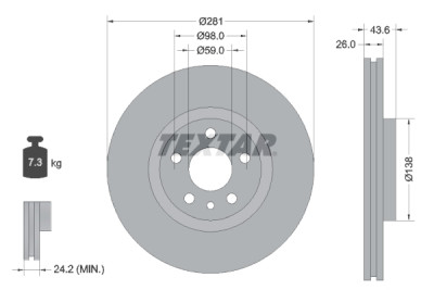Kit de frein, frein à disque BrakeBox, Kit plaquettes et disques TEXTAR 89003600