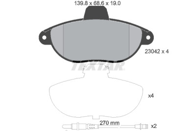 Kit de frein, frein à disque BrakeBox, Kit plaquettes et disques TEXTAR 89004700