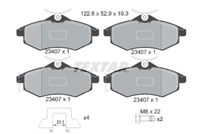 Kit de frein, frein à disque BrakeBox, Kit plaquettes et disques TEXTAR 89006500