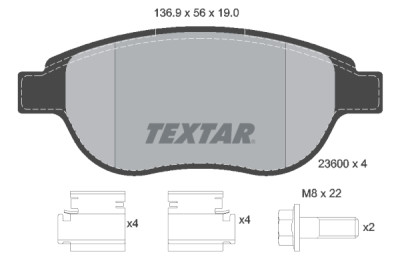 Kit de frein, frein à disque BrakeBox, Kit plaquettes et disques TEXTAR 89007600
