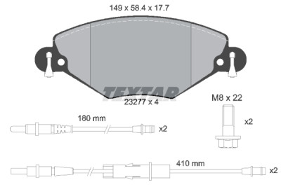 Kit de frein, frein à disque BrakeBox, Kit plaquettes et disques TEXTAR 89014600