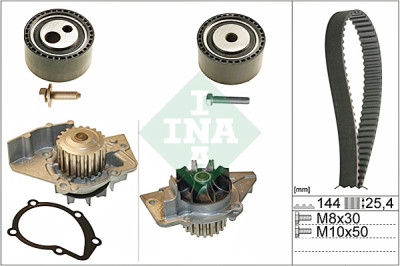 Pompe à eau + kit de courroie de distribution INA 530 0474 30