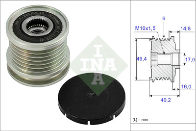 INA 535 0001 10 roue libre d'alternateur