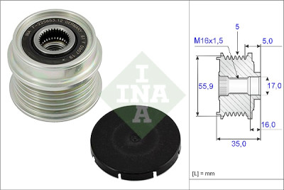 INA 535 0004 10 roue libre d'alternateur