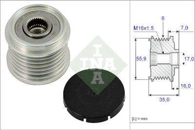 INA 535 0014 10 roue libre d'alternateur