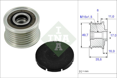 INA 535 0016 10 roue libre d'alternateur