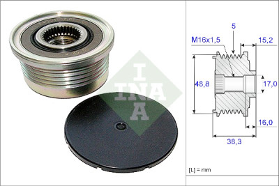 INA 535 0048 10 roue libre d'alternateur