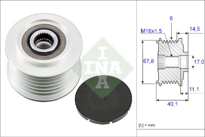 INA 535 0052 10 roue libre d'alternateur