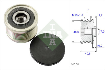 Roue libre d'alternateur INA 535 0080 10