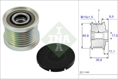 INA 535 0081 10 roue libre d'alternateur