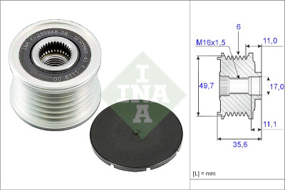 INA 535 0086 10 roue libre d'alternateur