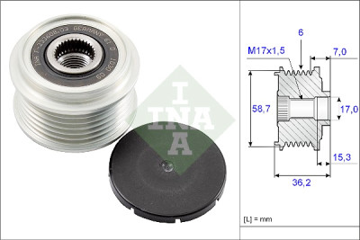INA 535 0098 10 roue libre d'alternateur