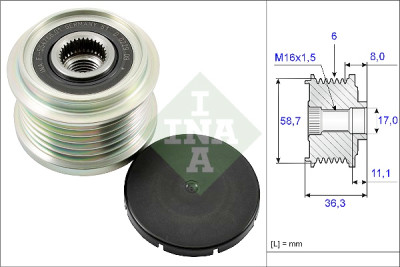 Roue libre d'alternateur INA 535 0160 10