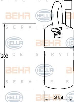 Filtre déshydrateur, climatisation BEHR HELLA SERVICE 8FT 351 192-051