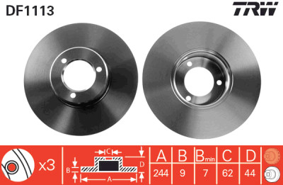 Jeu de (2) disques de frein TRW DF1113