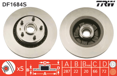 Disque de frein TRW DF1684S