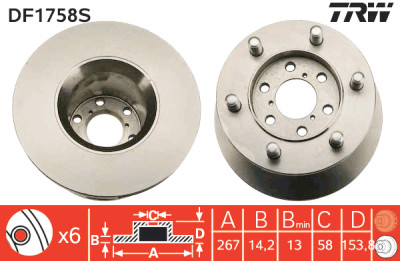 Disque de frein TRW DF1758S
