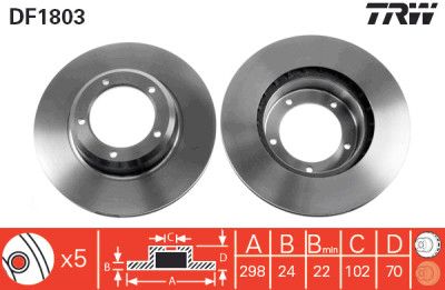 Jeu de (2) disques de frein TRW DF1803