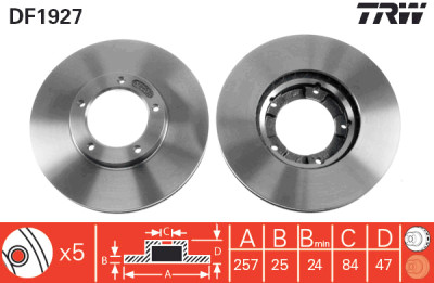 Jeu de (2) disques de frein TRW DF1927