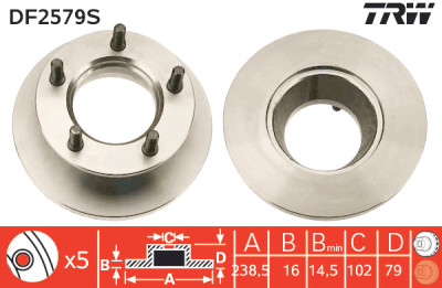 Disque de frein TRW DF2579S