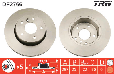 Jeu de (2) disques de frein TRW DF2766