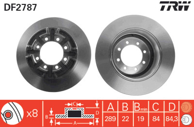 Jeu de (2) disques de frein TRW DF2787