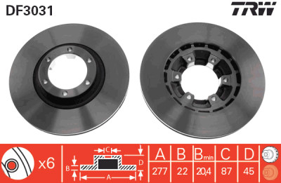 Jeu de (2) disques de frein TRW DF3031
