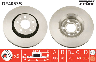 Disque de frein TRW DF4053S