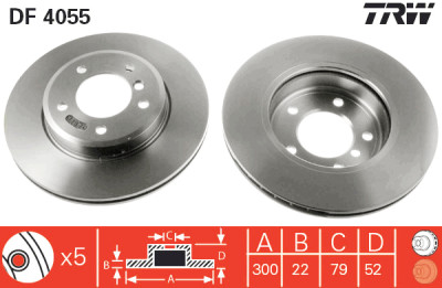 Jeu de (2) disques de frein TRW DF4055
