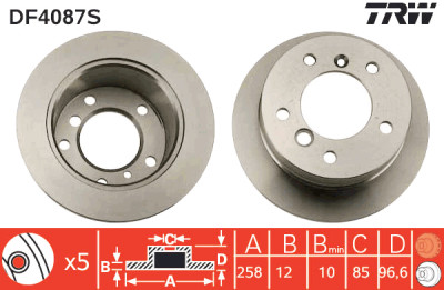 Disque de frein TRW DF4087S