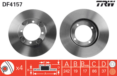 Jeu de (2) disques de frein TRW DF4157