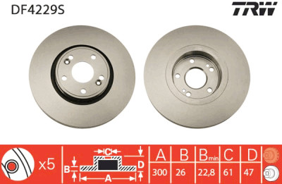 Disque de frein TRW DF4229S
