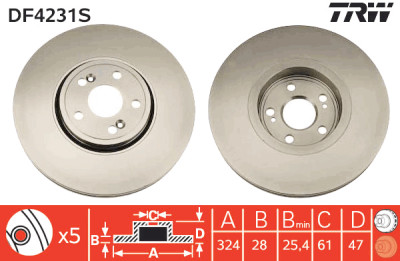 Disque de frein TRW DF4231S