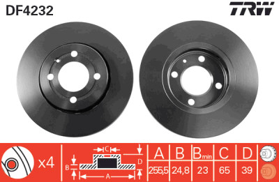 Jeu de (2) disques de frein TRW DF4232