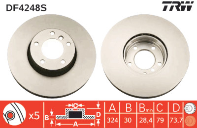 Disque de frein TRW DF4248S