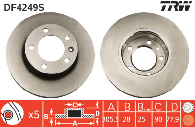 Disque de frein TRW DF4249S