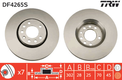 Disque de frein TRW DF4265S