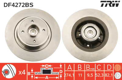 Disque de frein TRW DF4272BS