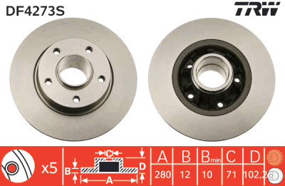 Disque de frein TRW DF4273S