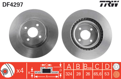 Jeu de disques de frein TRW DF4297