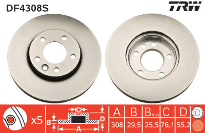 Disque de frein TRW DF4308S