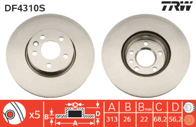 Disque de frein TRW DF4310S